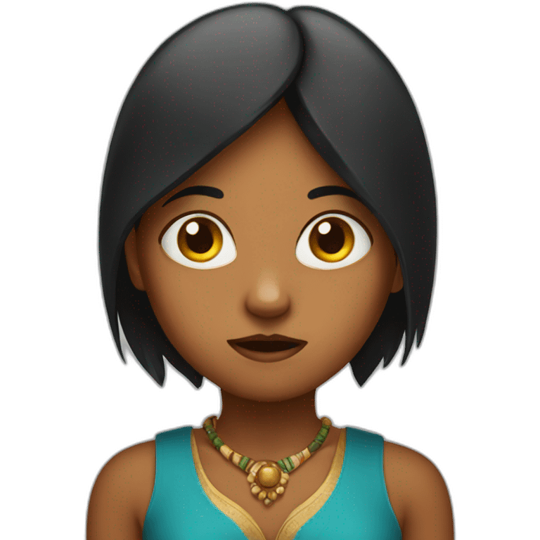 A hangry Indian girl emoji