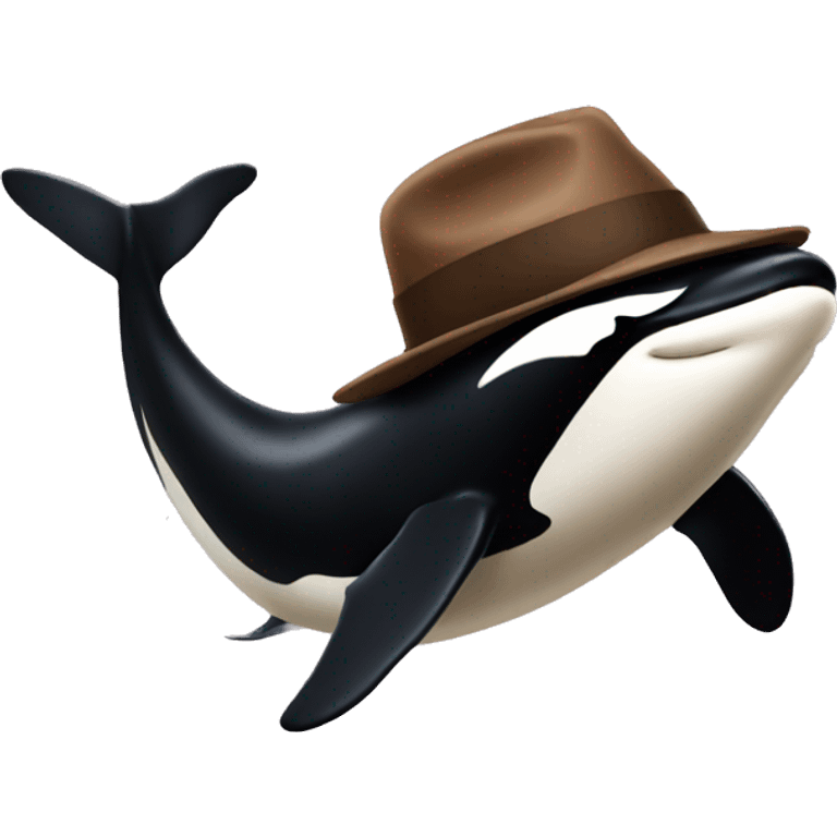 orca with brown hat emoji