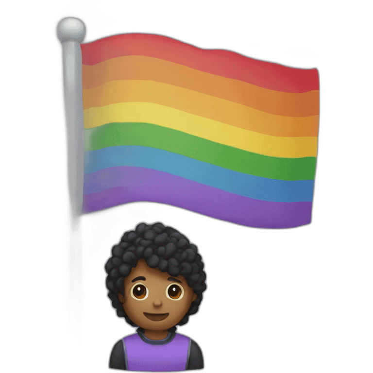 Roland with the lgbt flag emoji