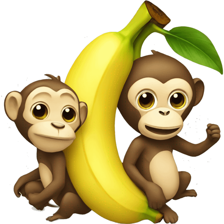 banana with monkey emoji