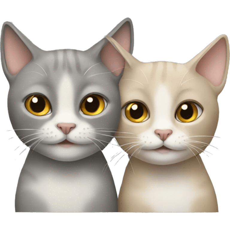 Two grey and beige cats emoji