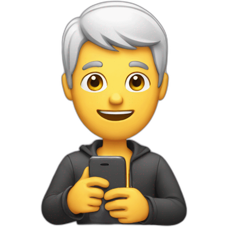 guy scrolling with phone emoji