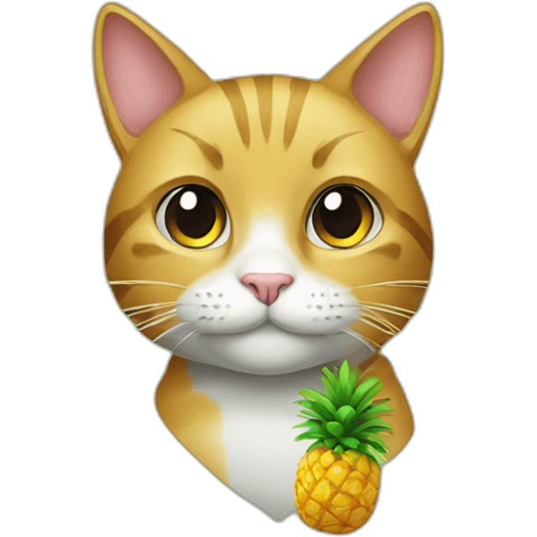 cat with a pineaple emoji