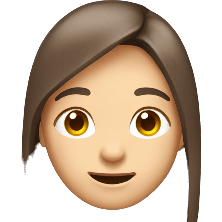 Woman with long straight brown hair, brown eyes and light skin laughing but also crying  emoji