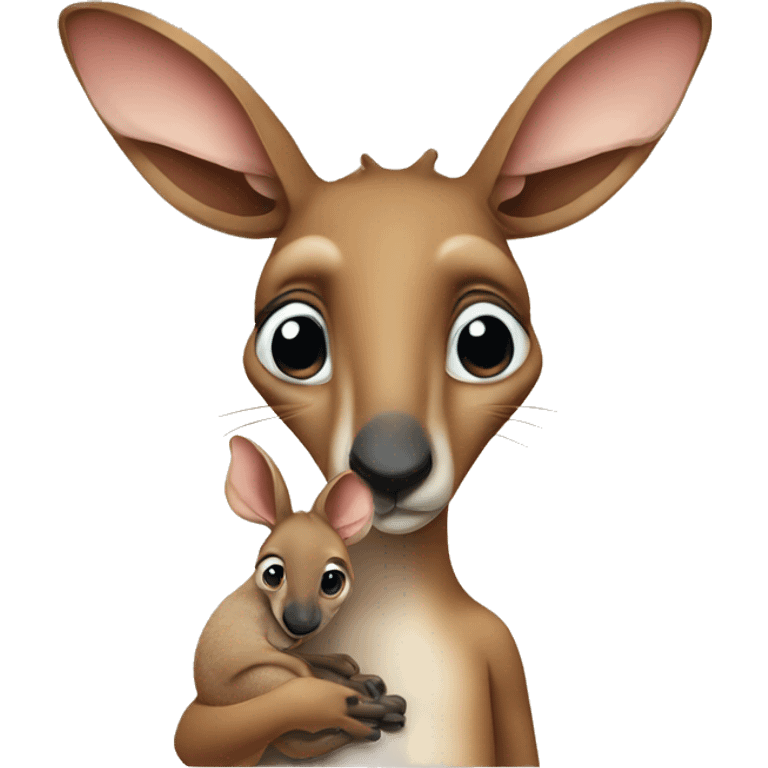 Kangaroo with baby in pouch emoji