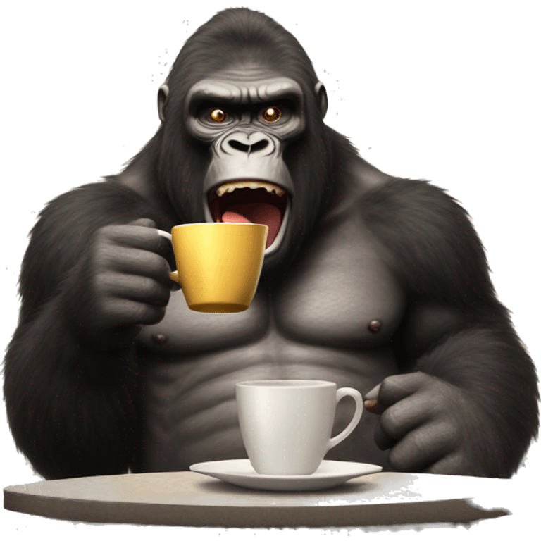 king kong drinking tea  emoji