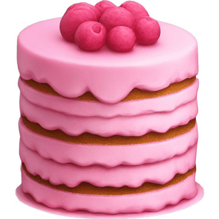 Realistic pink layered cake emoji