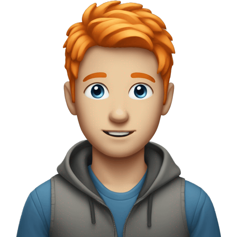 A boy with orange hair and blue eyes  emoji