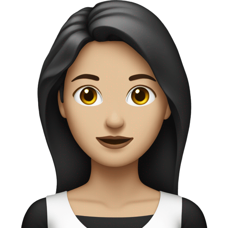 White woman with black aestetic dress emoji