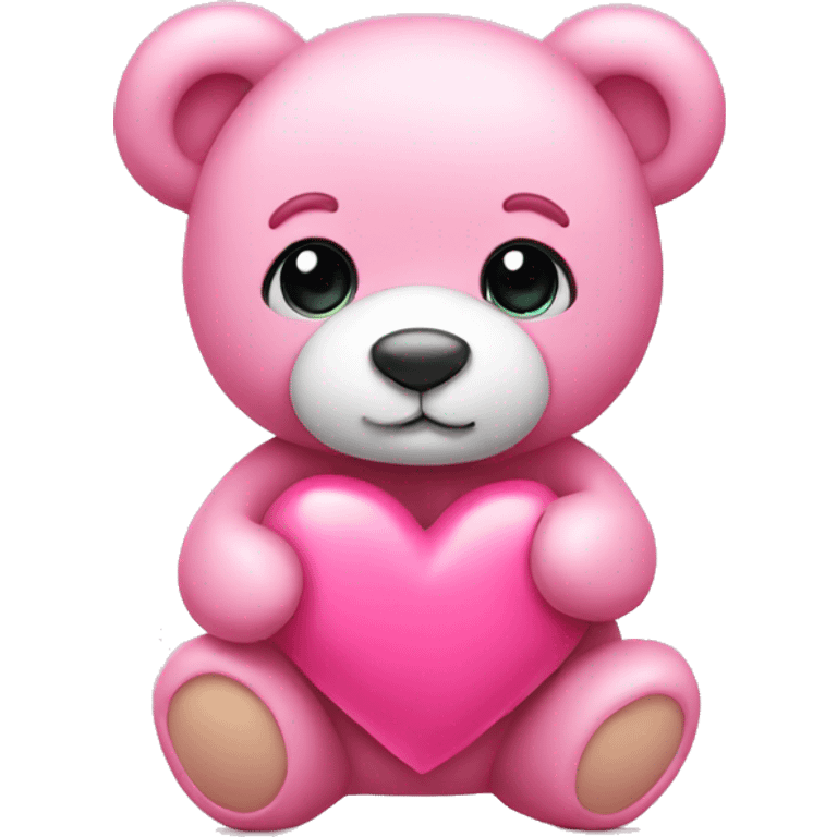 pink teddy bear with hearts emoji