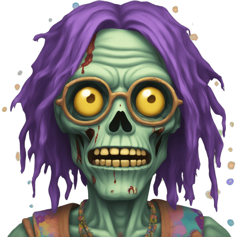 Psychedelic hippie zombie emoji