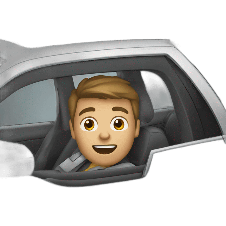 Zooming Uber driver driving fast in car emoji