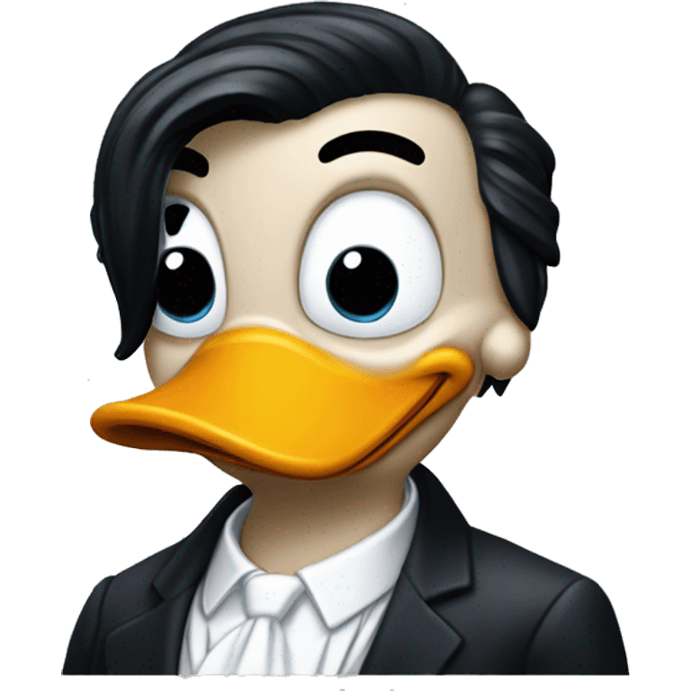 Donald Duck dressed as Patrick Bateman funny emoji