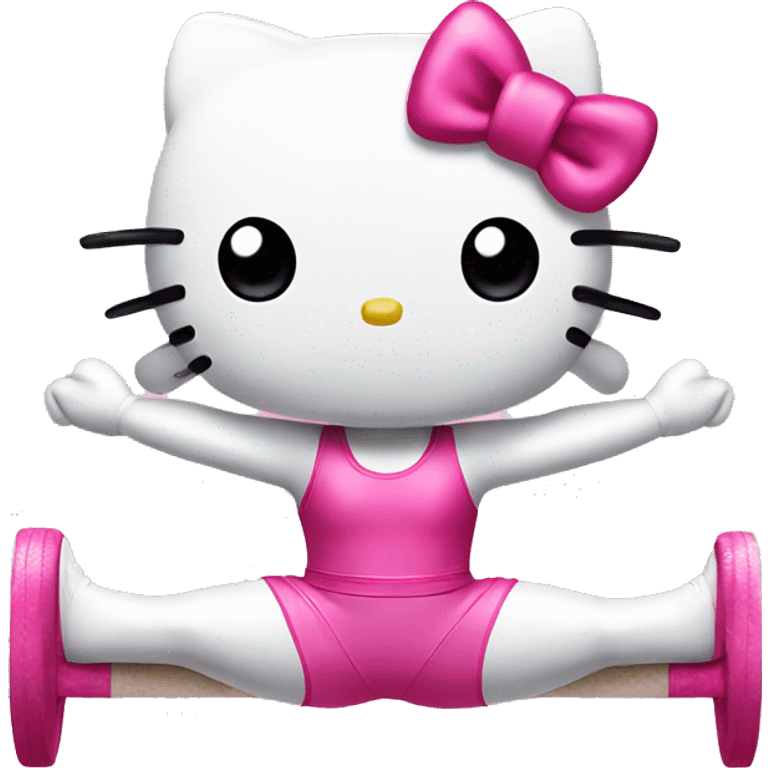 hello kitty doing splits during gymnastics routine emoji