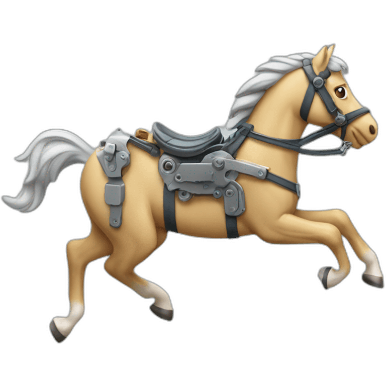 Mechanical running horse emoji