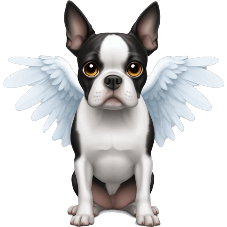 Boston terrier with angel wings  emoji