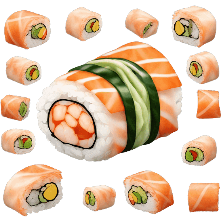 Shrimp tempura sushi roll emoji