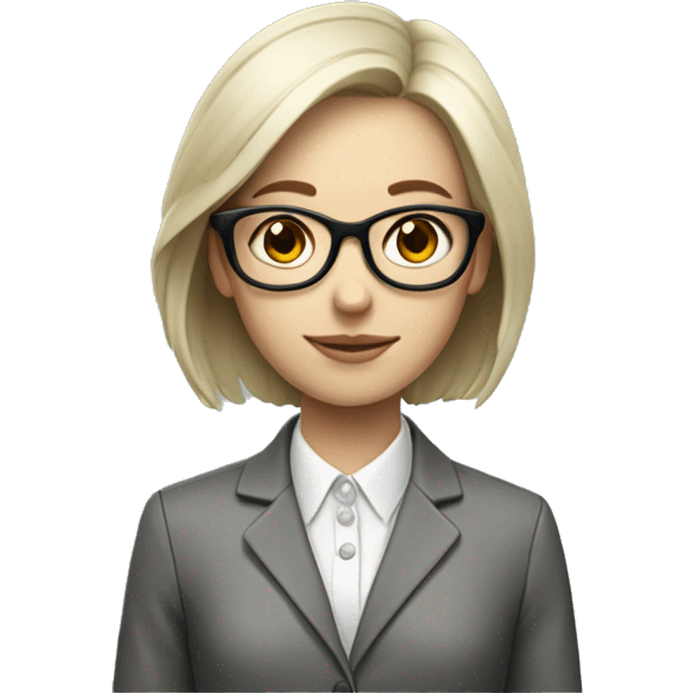 a girl with white skin, in an office jacket and glasses emoji