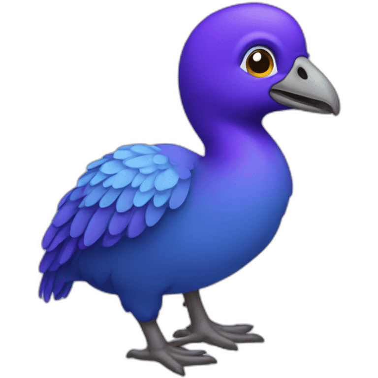 Dodo azul con cresta violeta emoji