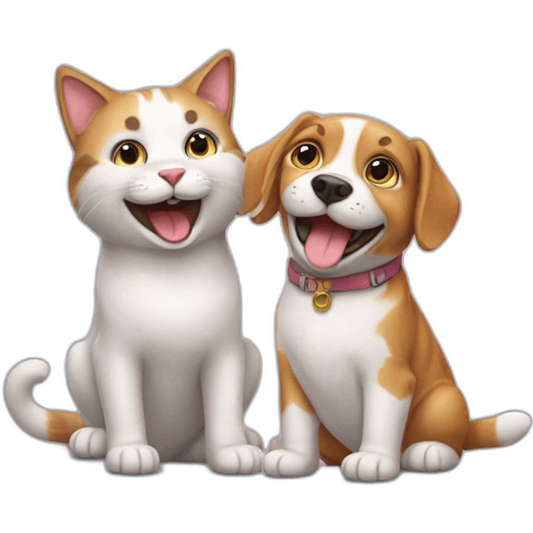 Happy-cat-and-dog emoji