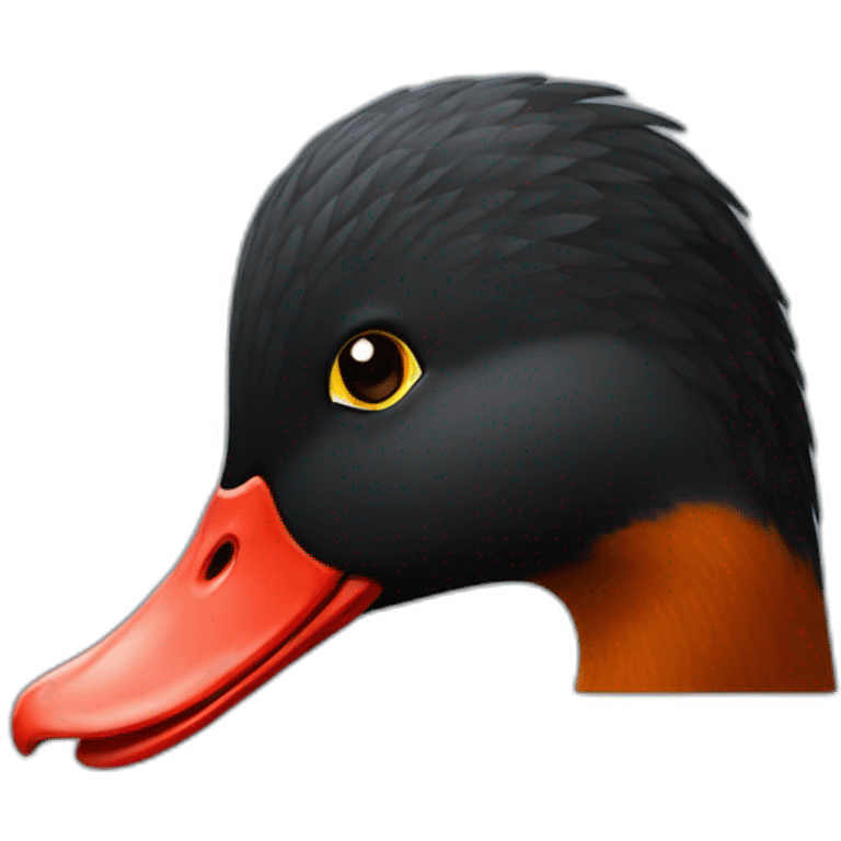 Black and red duck emoji