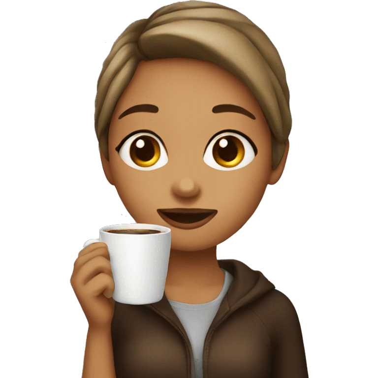 girl drinking coffee emoji