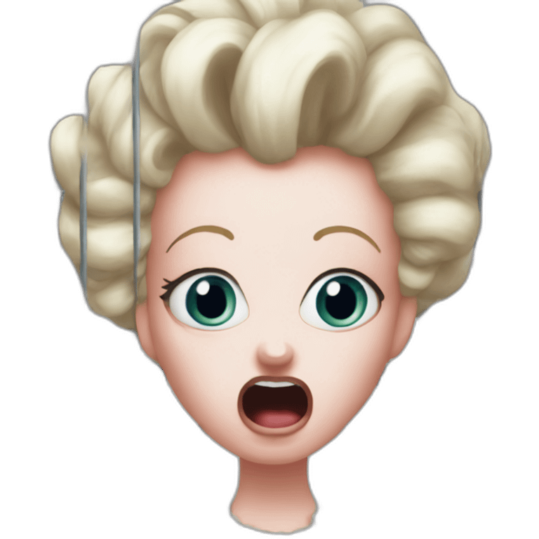 crazy eyes Marie Antoinette scream scary jail emoji