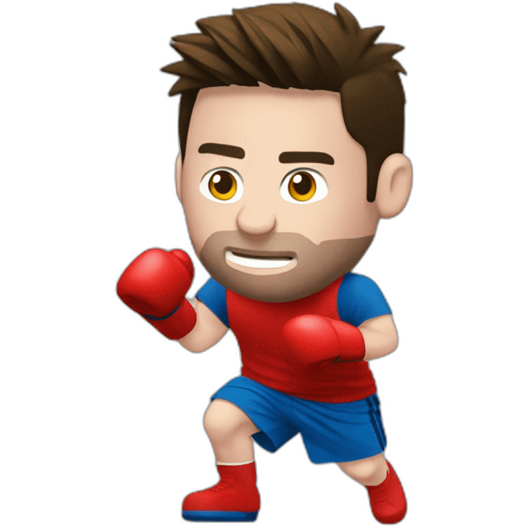 Messi haciendo boxeo emoji