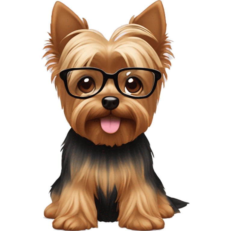 yorkie with glasses emoji