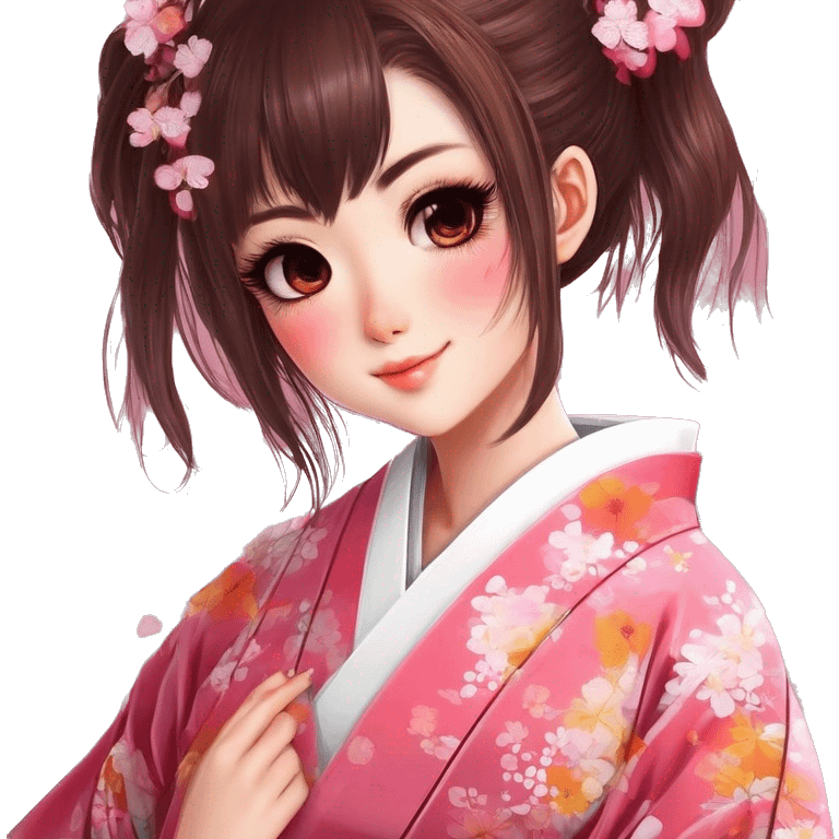 girl japanese in kimono emoji