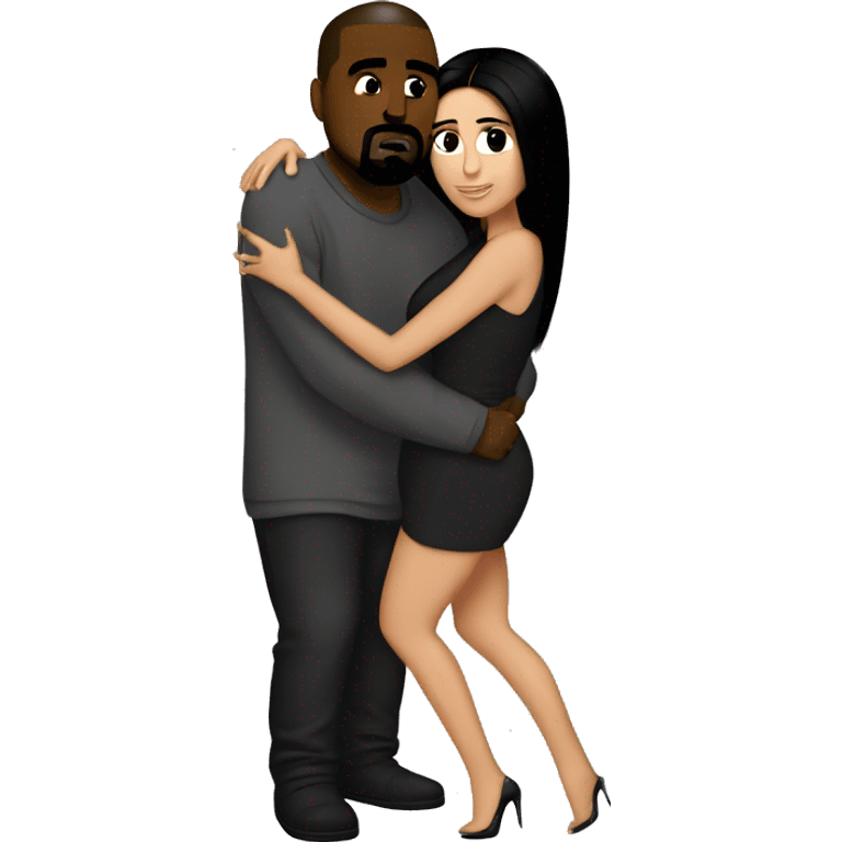 kanye hugging kim kardashion emoji