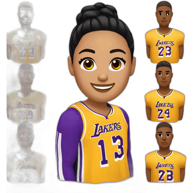 demi lovato wearing yellow lakers jersey emoji