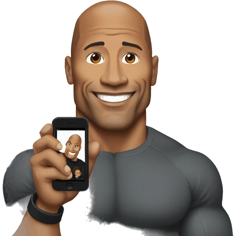 dwayne johnson holding an iphone emoji