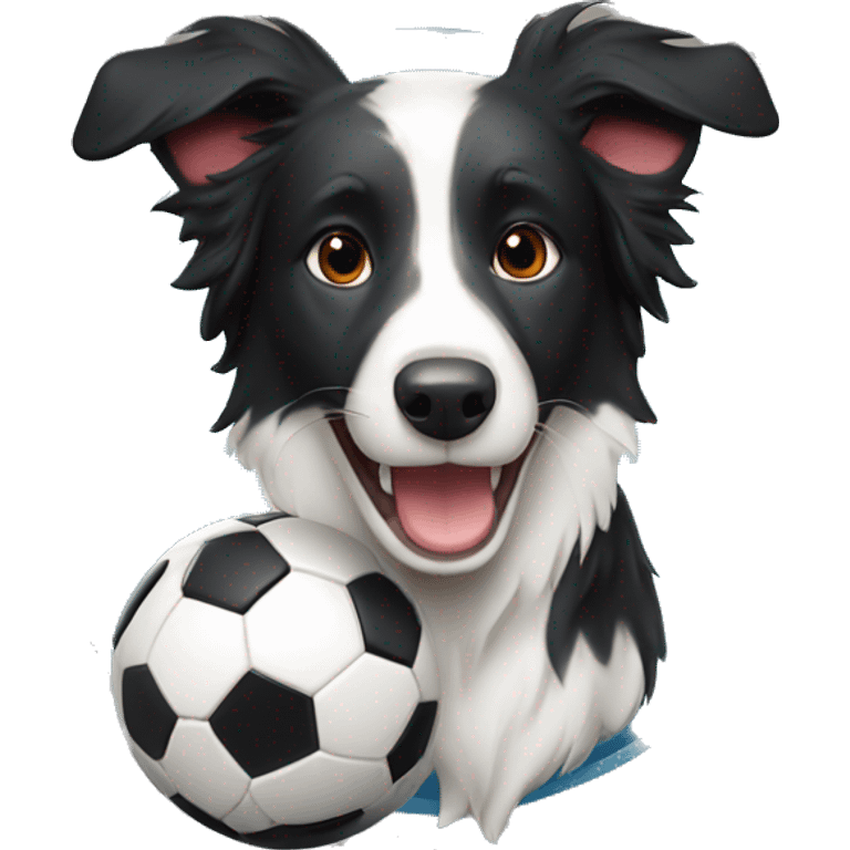 Border collie playing soccer emoji