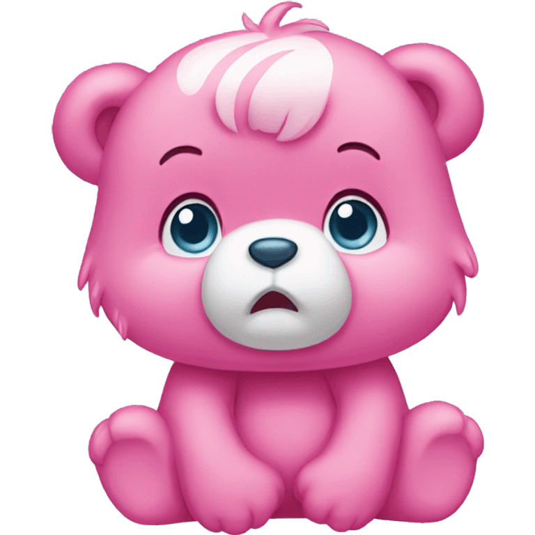 pink Care Bear crying with tears emoji