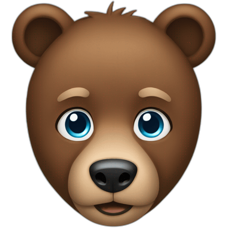 Brown bear blue eyes emoji