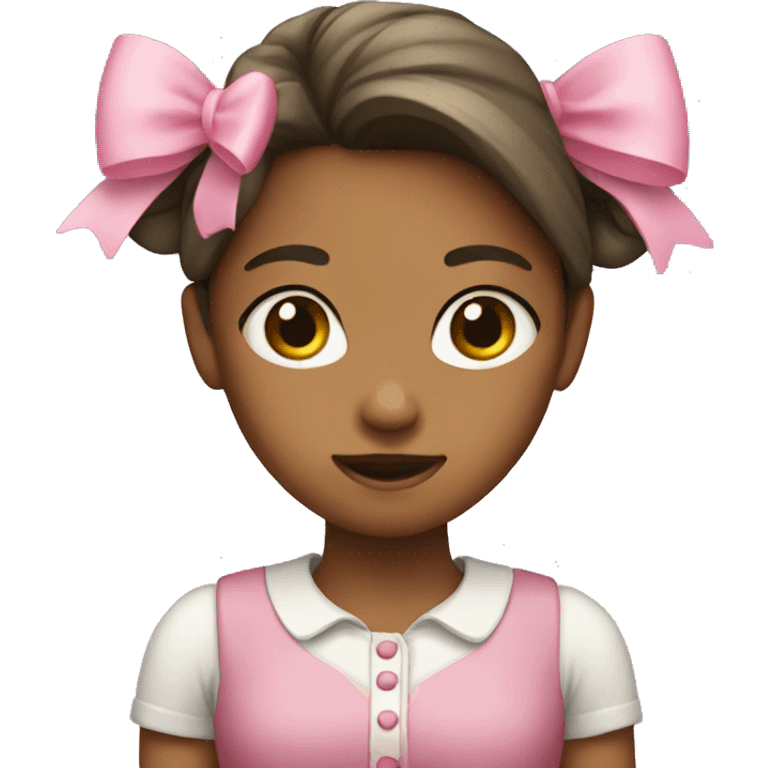 A girl who has a bow emoji