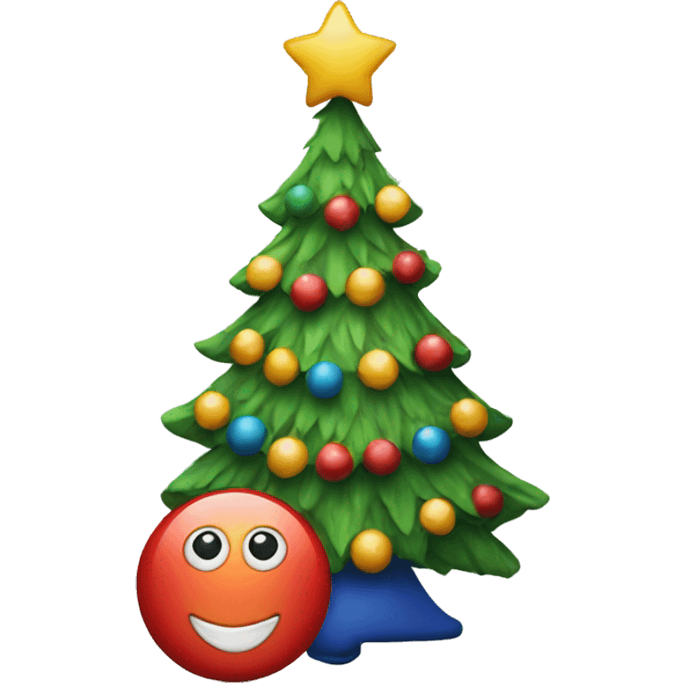 A christmas tree with a clown next to it emoji