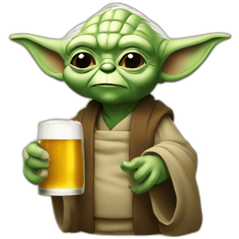 Yoda qui bois une bière emoji