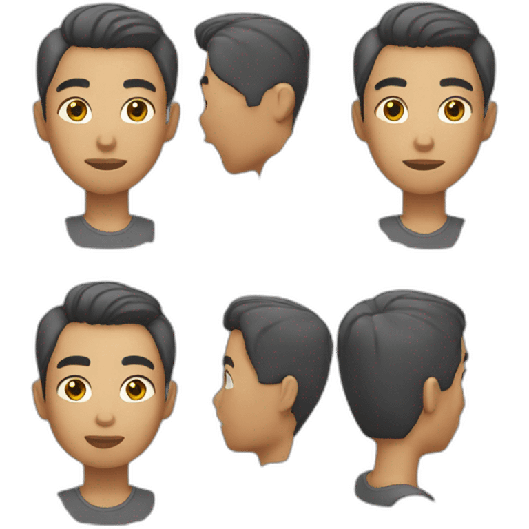 salt and pepper short hair filipino male emoji