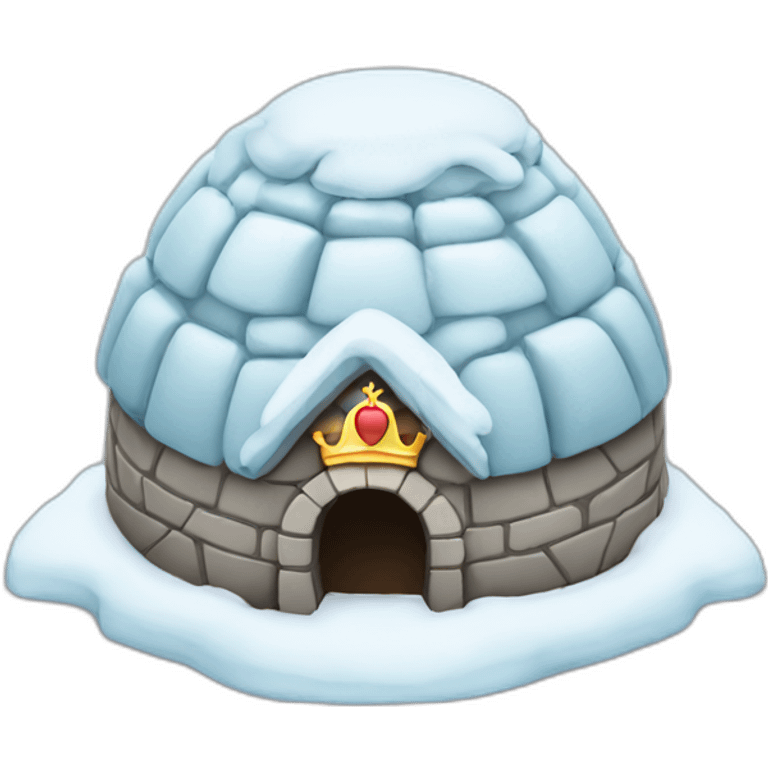 igloo with king crown on top emoji