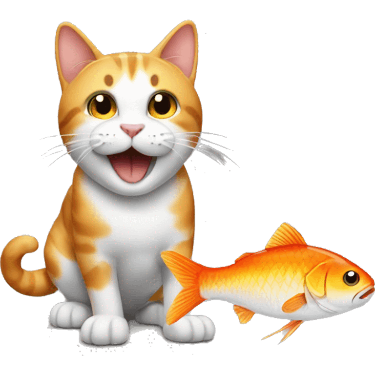 Cat and fish combined  emoji