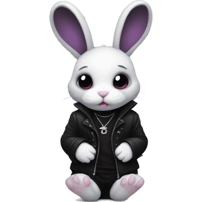 bunny in goth emoji