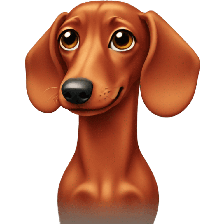 Red dachshund face  emoji