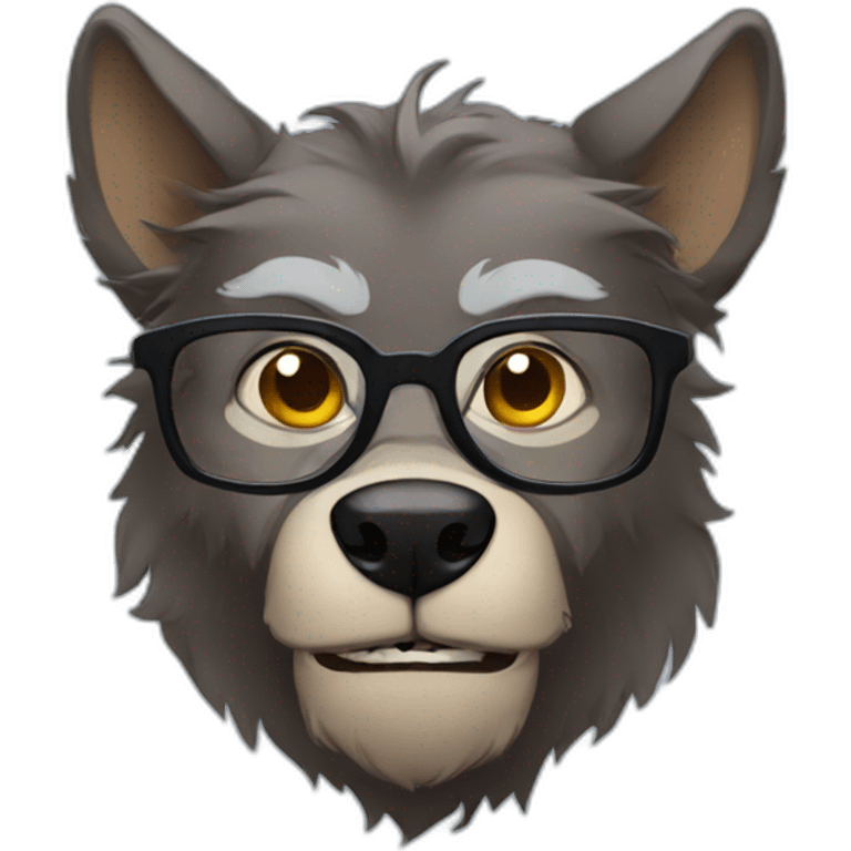 Werewolf with Glasses emoji