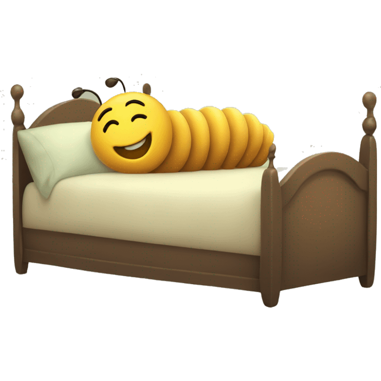 caterpillar sleeping in bed emoji