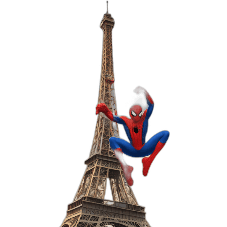 spiderman climbing the Eiffel tower emoji