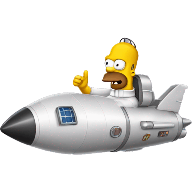 Homer in a rocket ship emoji