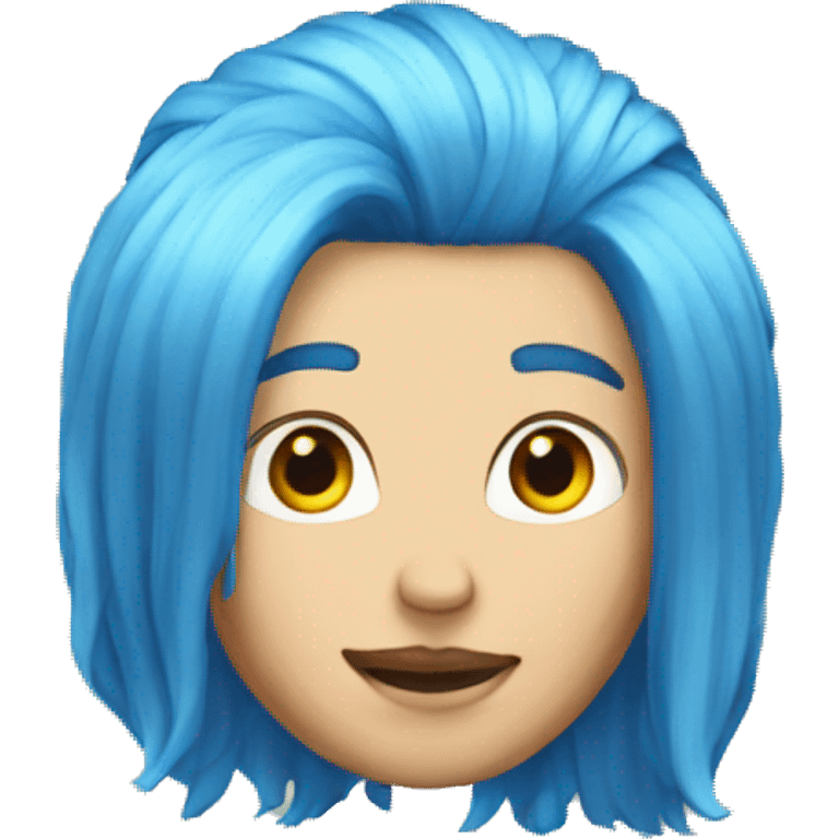 blue hair solo wig emoji