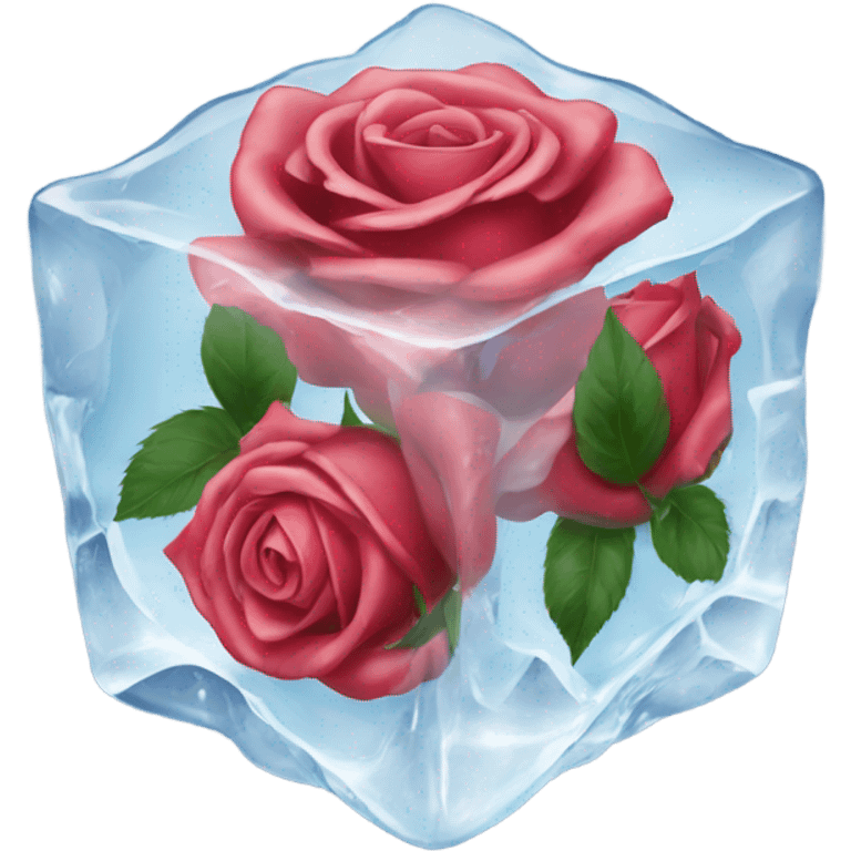 roses on ice cubes  emoji